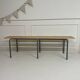 Vintage school/locker room bench in wood and steel