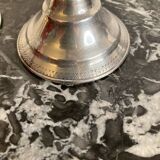 Pair of silver metal candlesticks