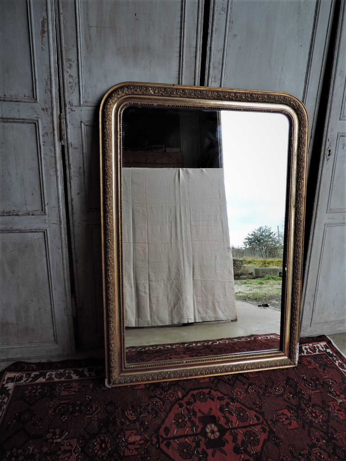 Large golden mirror Louis - Philip Ancient