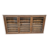 Ancienne vitrine murale de collectionneur en teck birman