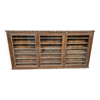 Antique Burmese teak collector's wall display case