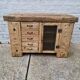 Old established a door and five drawers raw wood