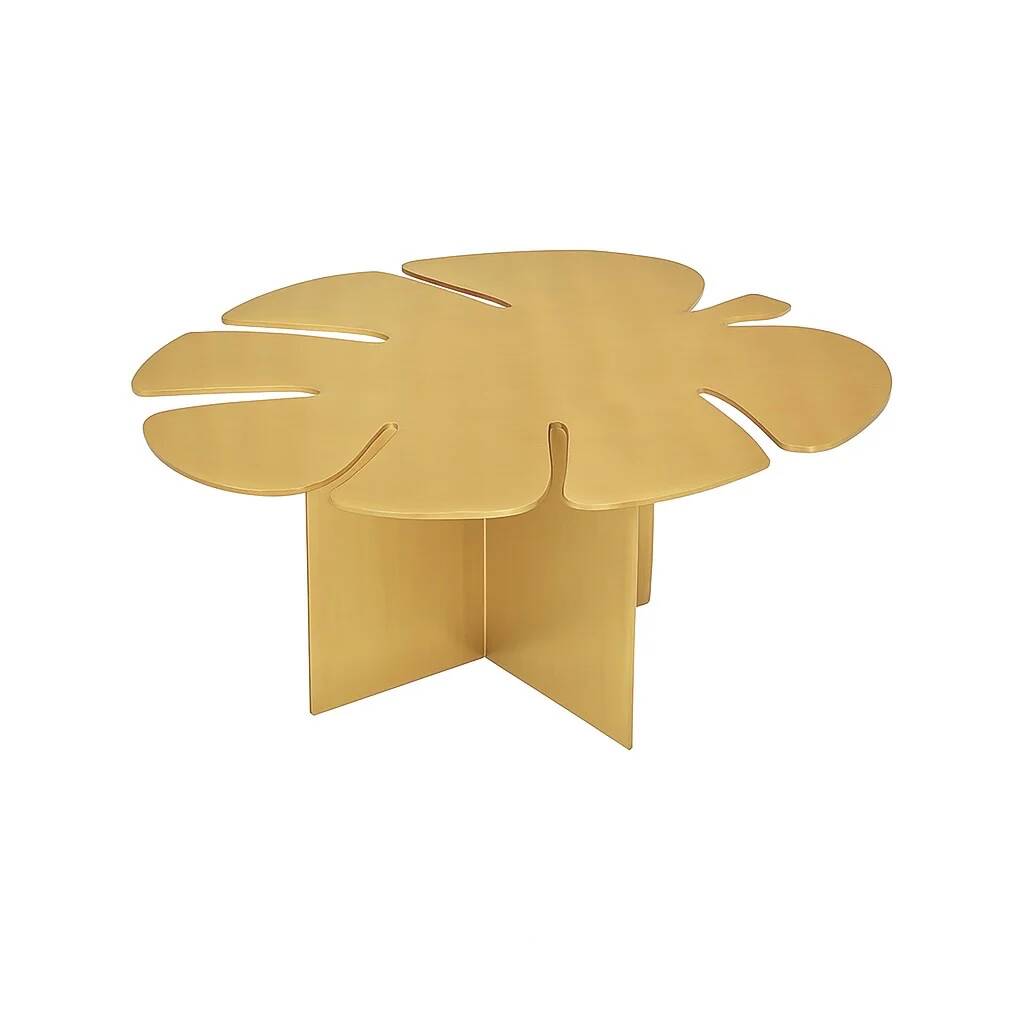Monstera — Table basse sculpturale en laiton brossé par Veliento