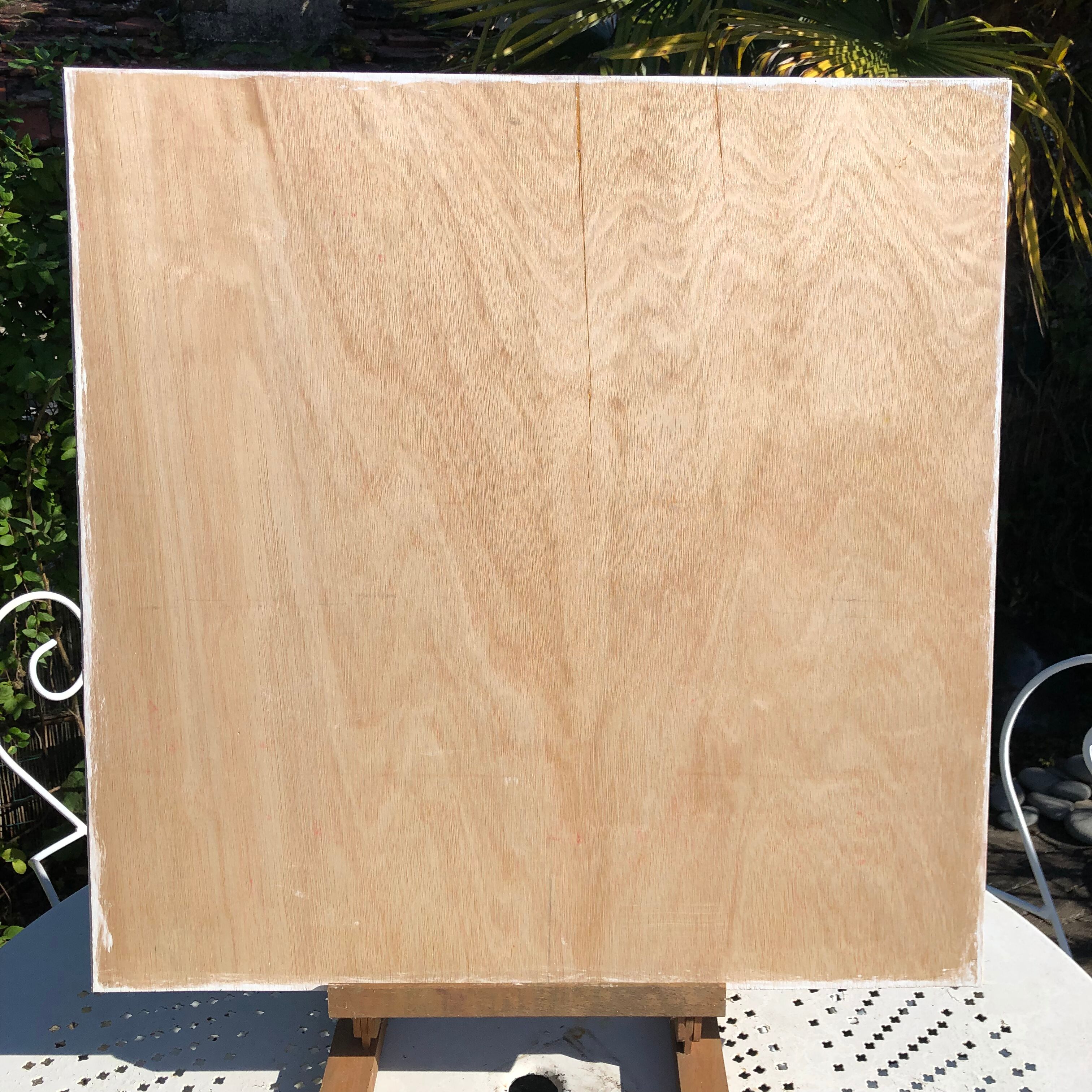 Oil on abstract wood