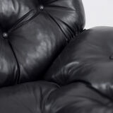Scandinavian leather sofa by John-Bertil Häggström for Swed-Form, 1970s