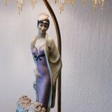 Lamp art deco biscuit and brass