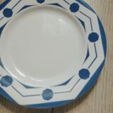 6 retro plates mismatched in earthenware