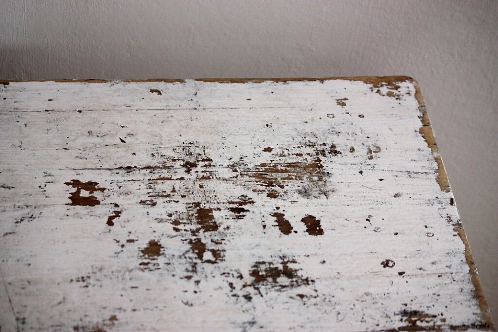 Shabby white side table