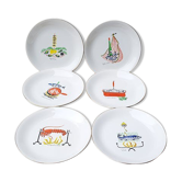 6 flat plates sea and river from the 60s