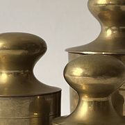 Set of 3 vintage boxes with genuine brass lids, 1950s.