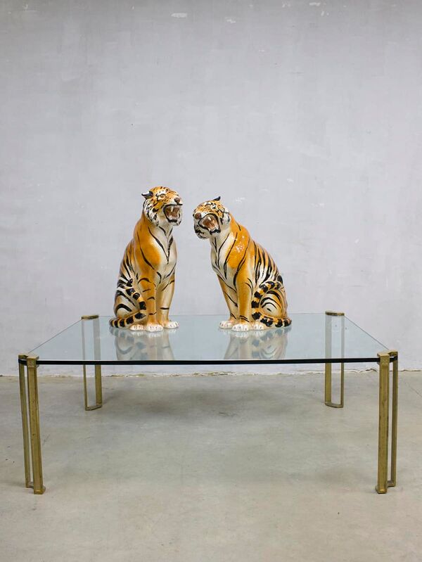 Table basse en verre design vintage Peter Ghyczy 'pur luxe'