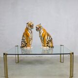 Vintage design glass messing coffee table Peter Ghyczy 'pure luxury'