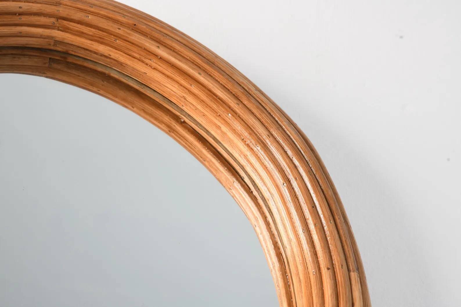 Round Rattan Wall Mirror