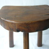 Walnut tripod cowhock stool