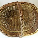 Wicker shopping basket, braided, handmade, vintage