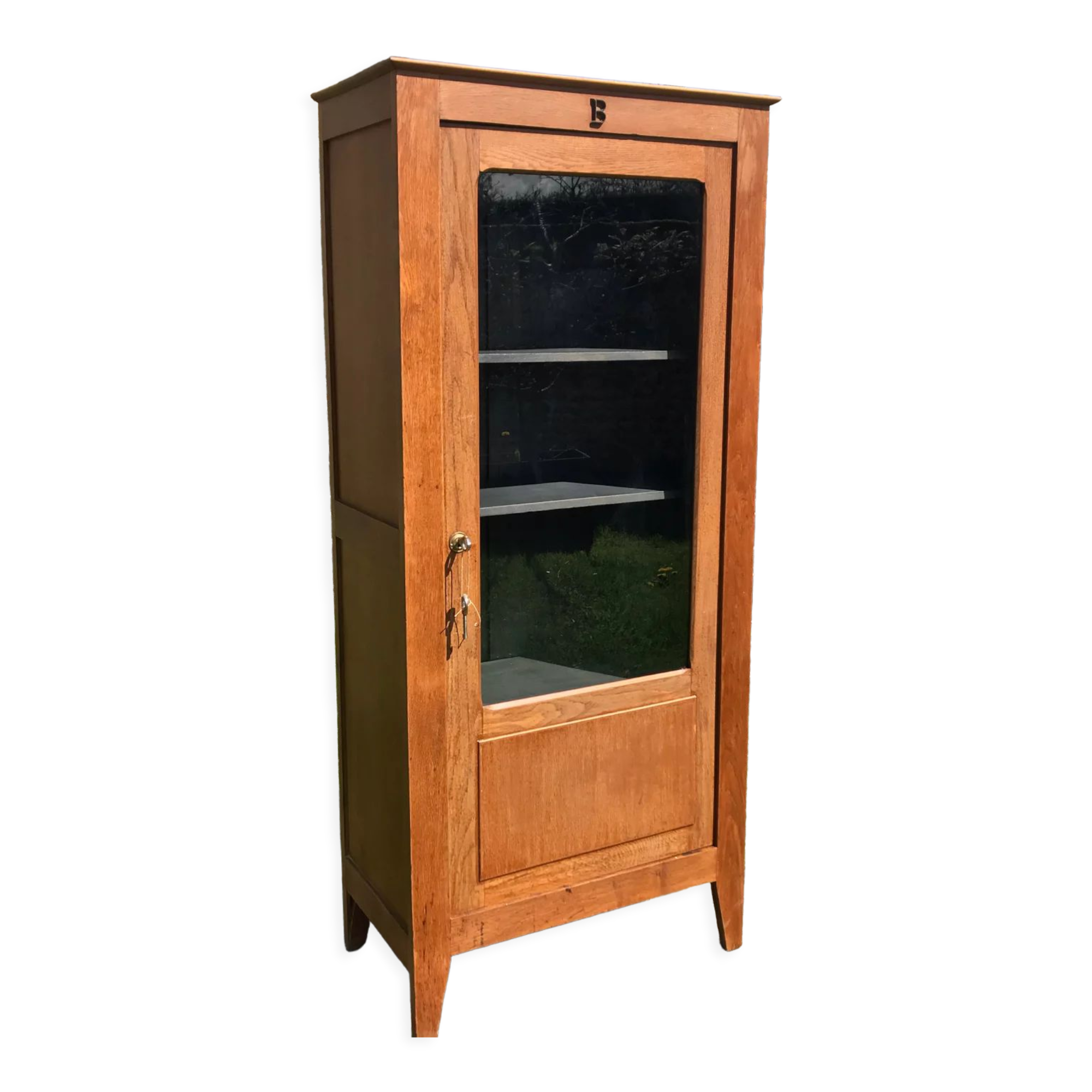 Vintage light oak cashier