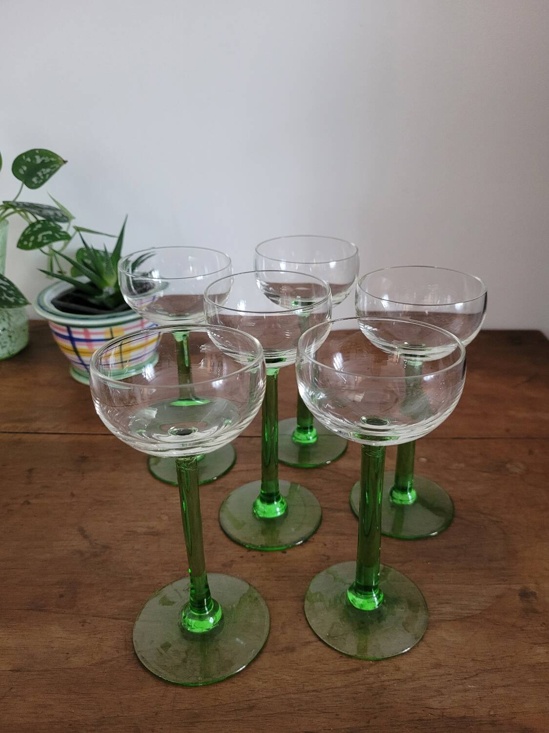Set of 6 stemmed glasses for white wine from Alsace