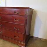 4-drawer chest of drawers – Cherry stain – Imitation Empire style – 80s