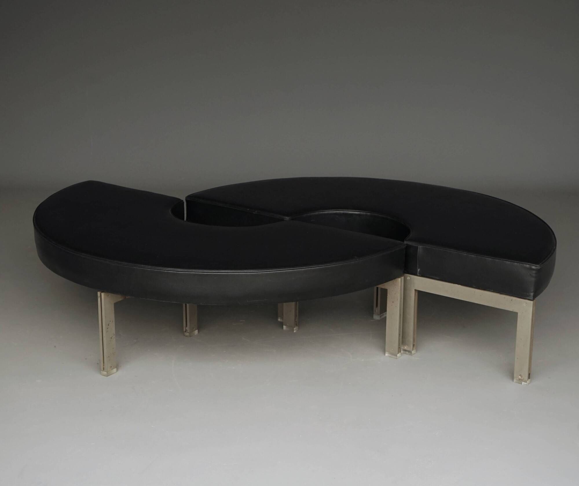 Vintage mid-century Round Benches. 1960s. Set of 2