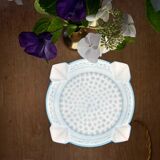 Vintage art deco globe table lamp in blue opaline