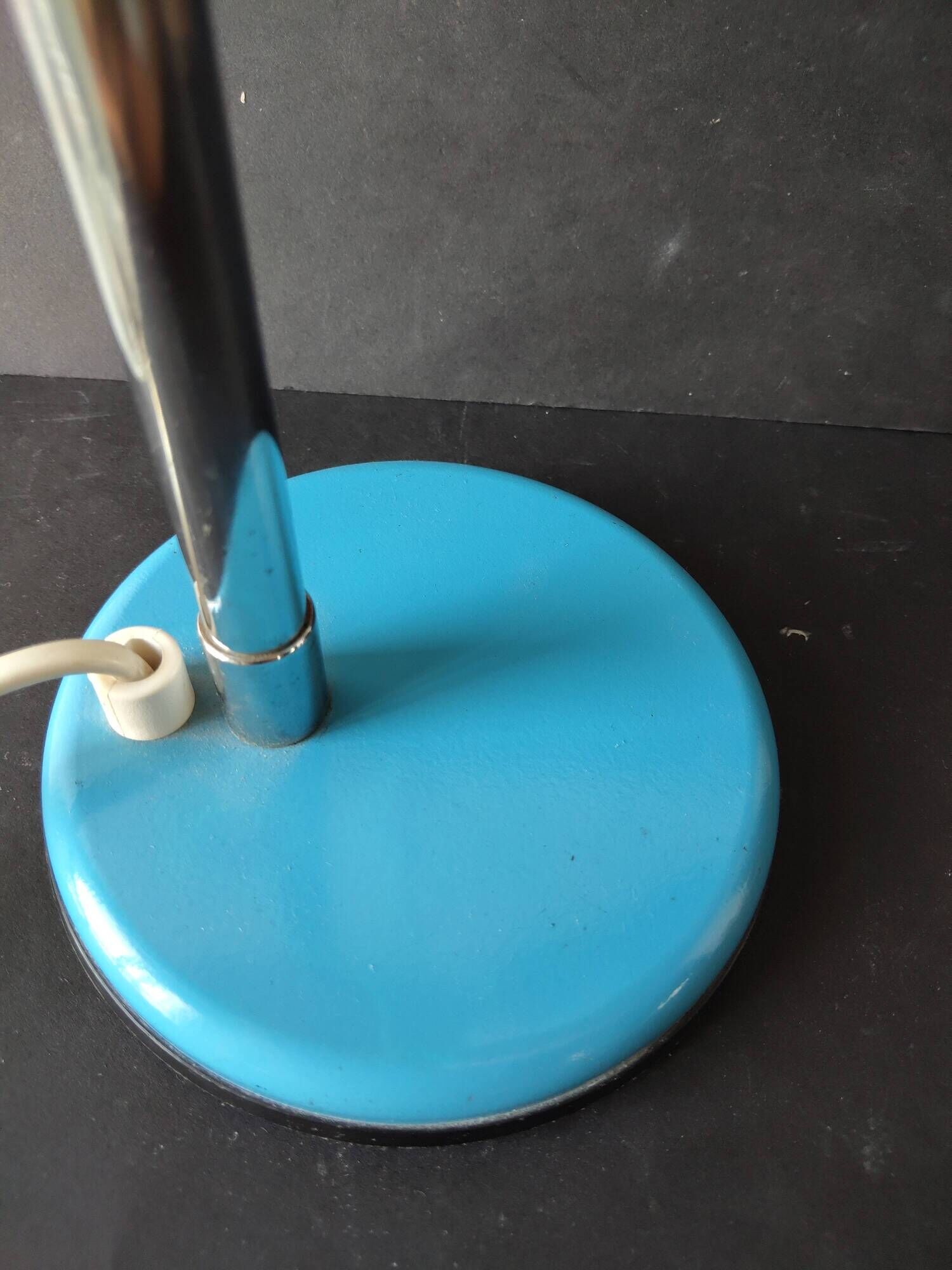 Vintage French desk lamp in blue lacquered metal – 1970s