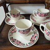 Tasses à café Art Déco décors de roses