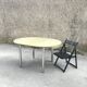 Extendable round table, gingham tile patterns late 1970 - Ø100