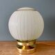 Lampe à poser globe vintage en verre granité vert et doré