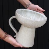 Pair of white Accolay ceramic candle holders, 60s