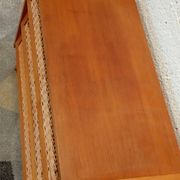 Wooden and rattan chest of drawers from the 50s/60s