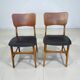 Set of 2 vintage Scandinavian chairs in teak and black faux leather by Kofod-Larsen, Denmark, 1960s.