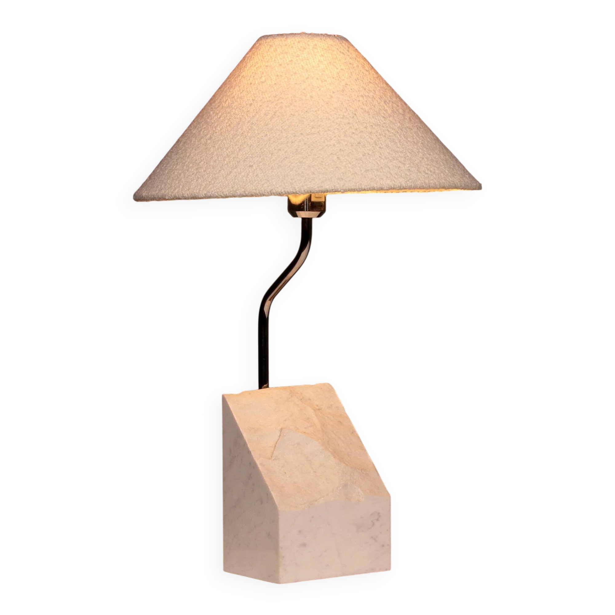 Marble and steel table lamp from Bergboms Scanlicht, 1970s, Sweden