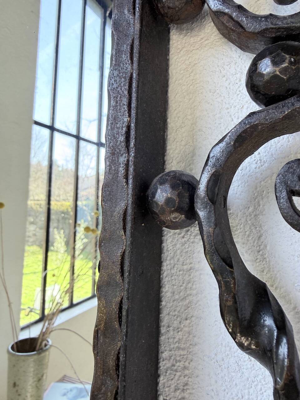 Brutalist wrought iron mirror 1940