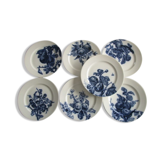 Series of 7 plates 19th in English earthenware "BWM&c° pomona model