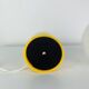 Space Age ball lamp, opaline with a yellow base, 1960s.