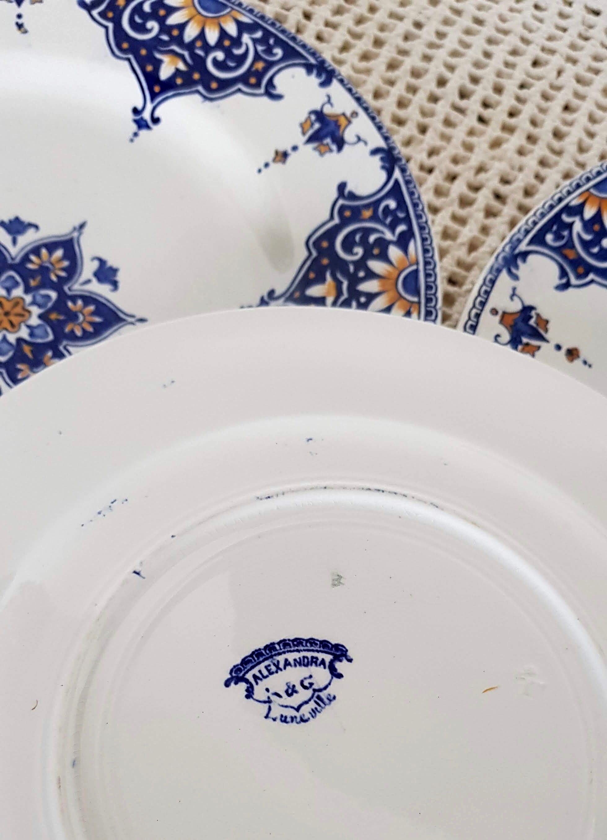 Set de 4 assiettes plates Modèle Alexandra Lunéville