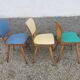 Trois chaises vintage de couleur année 50