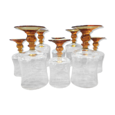 8 verres pied ambrés