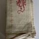 Nappe en toile de chanvre brut 19e brodée XXL