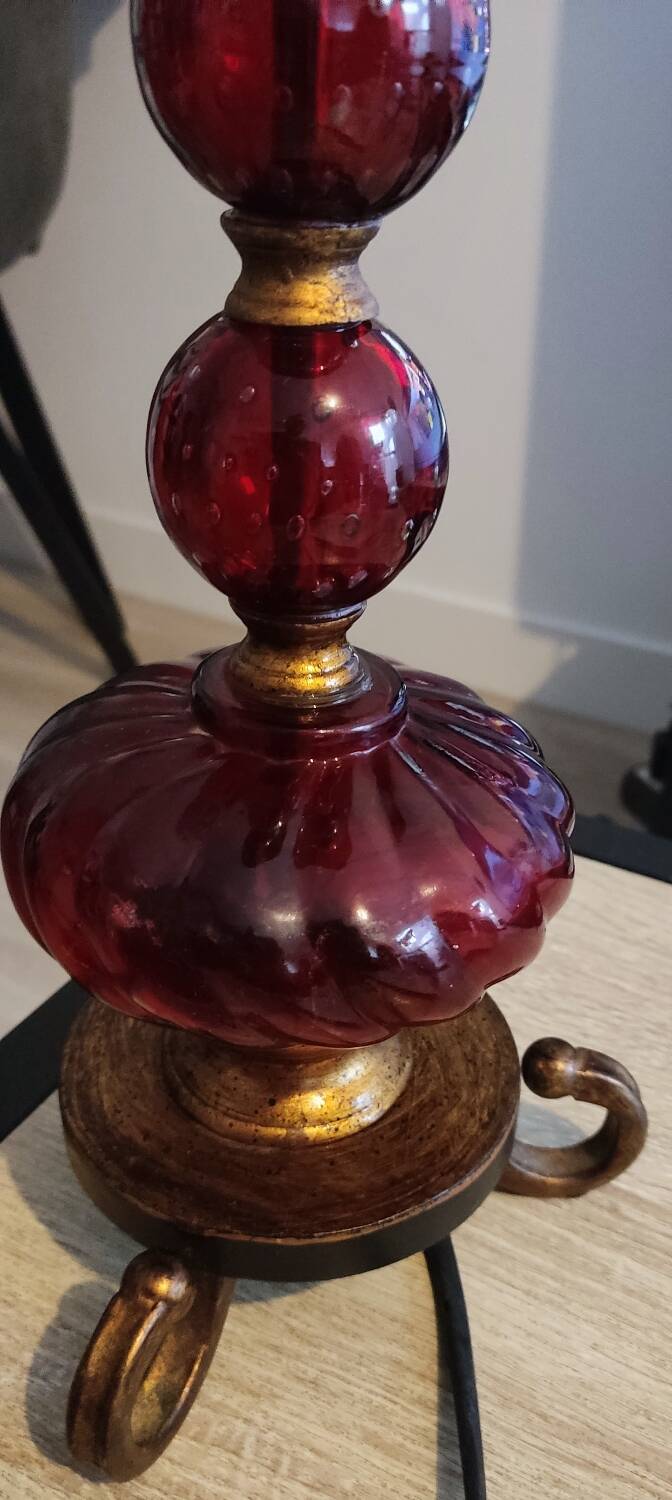 Sampa Helios lamp in red glass