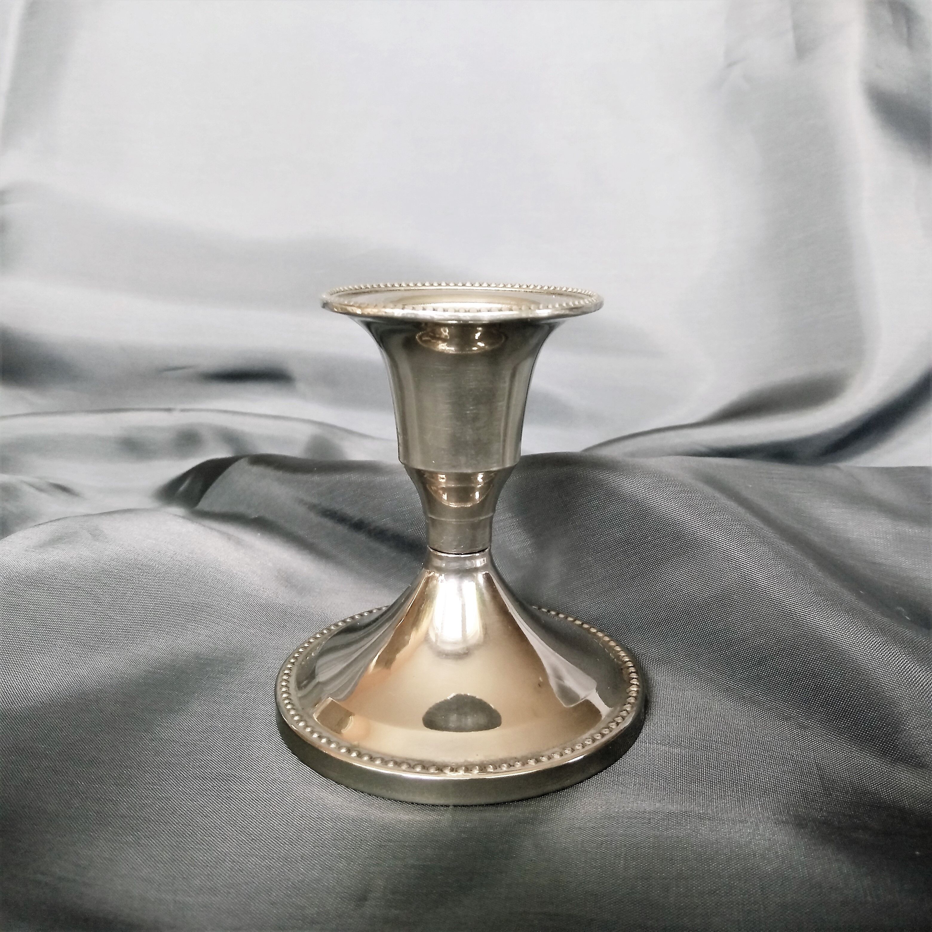 Candle holder chrome chrome beaded decoration