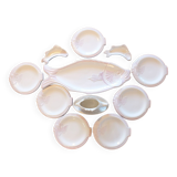 Longwy and Onnaing earthenware fish service, Copenhagen model