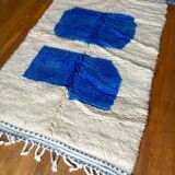 Moroccan Berber carpet white and blue modern Majorelle