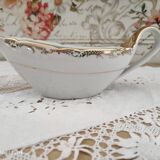 White porcelain saucière evor france frieze golden crosses