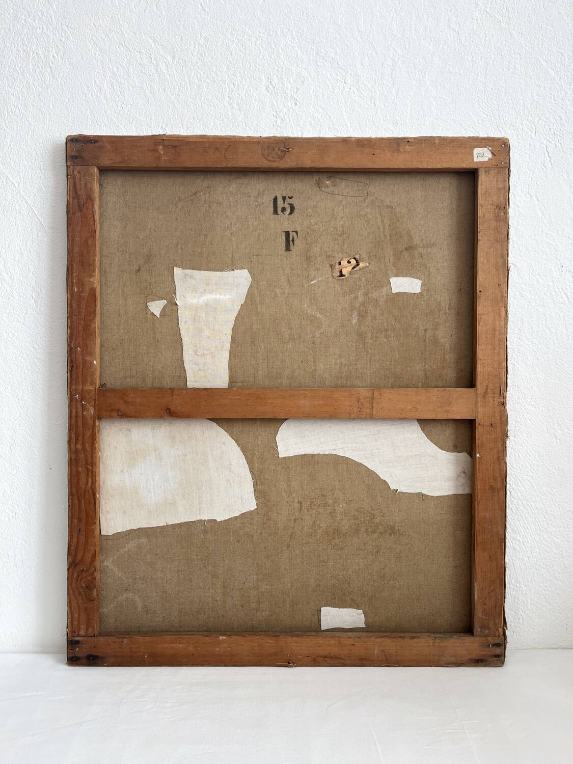 Old oil painting on canvas portrait of a woman in traditional costume