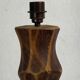 Large brutalist table lamp with rattan shade, Dutch ca 1960s ( 76 cm )