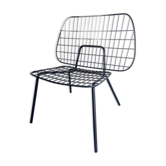 Black steel armchair