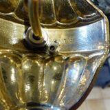 Set of 2 wall lights in genuine solid gilded bronze