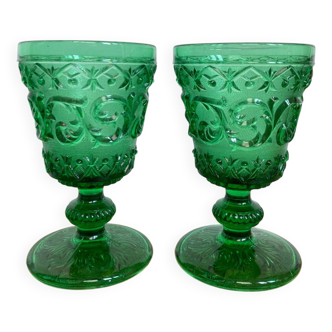 Pair of Baccarat Charles X crystal glasses