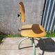 Former Anatomic metal workshop chair - seated - vintage adjustable wood file